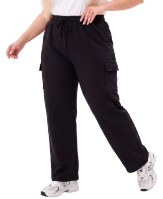 NY Collection Plus Size Cargo Wide-Leg Pants