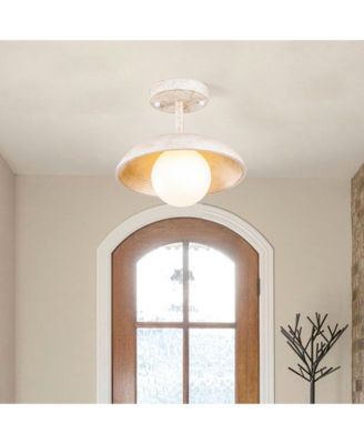 Parrot Uncle Distressed 1-Light Hallway Semi Flush Mount Fixture