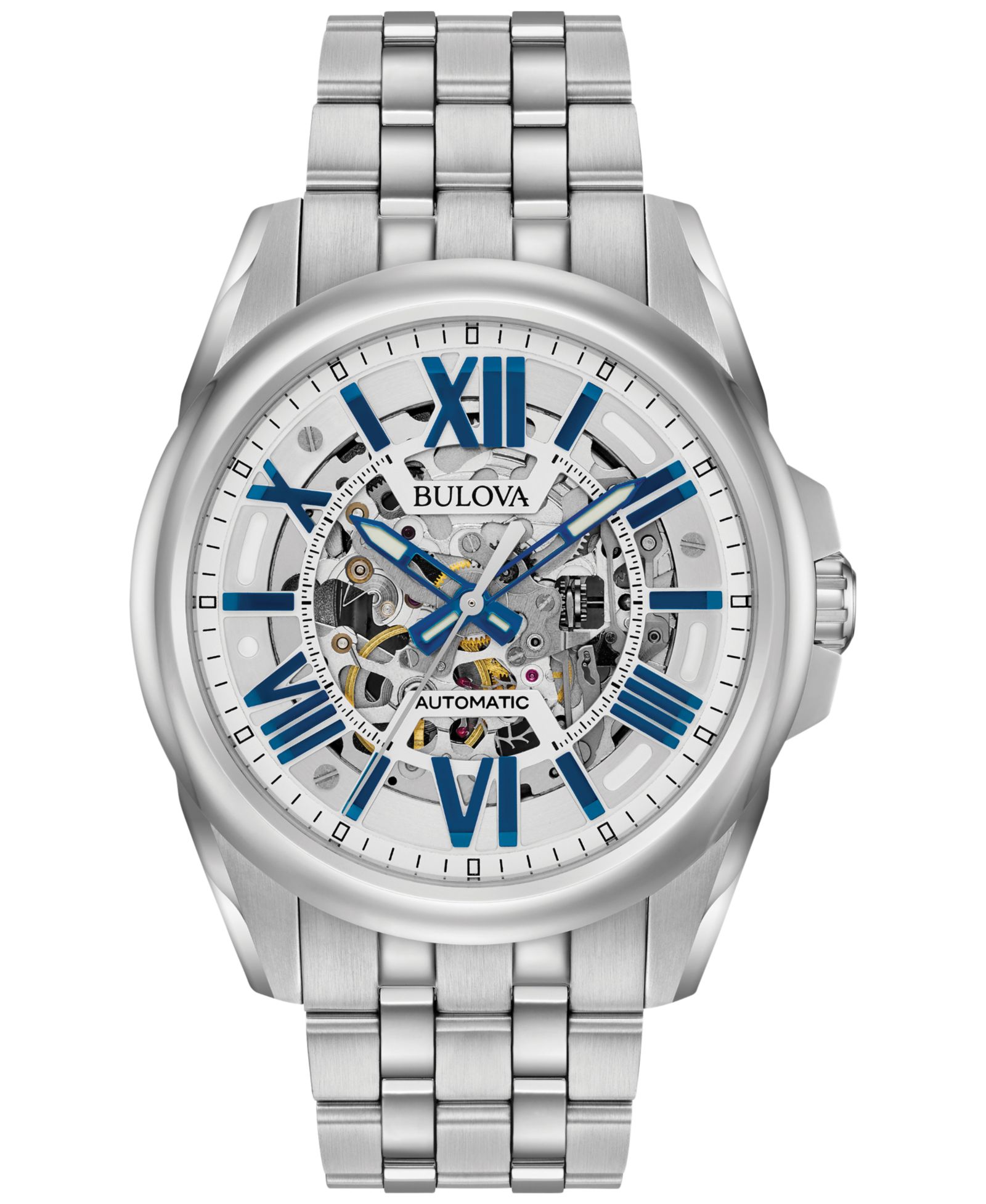 Bulova Men's Automatic Stainless Steel Bracelet Watch 43mm 96A187
