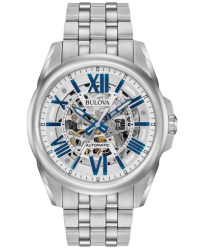 Bulova Мужские автоматические часы на стальном браслете, 43mm 96A187