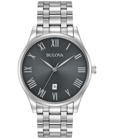 Мужские наручные часы Bulova Stainless Steel Bracelet Watch 40mm 96B261