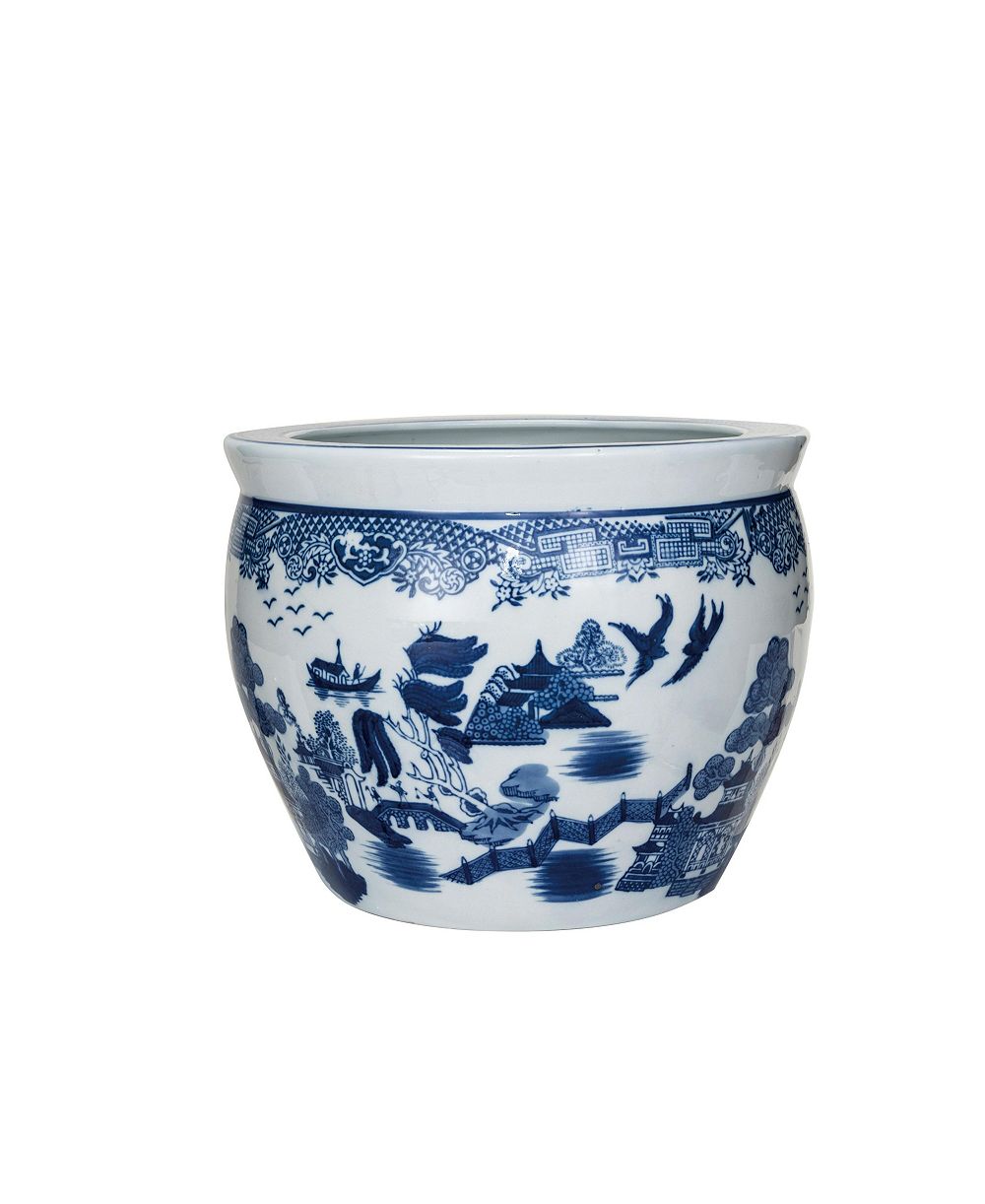 Storied Home Hand-Painted Stoneware Planter