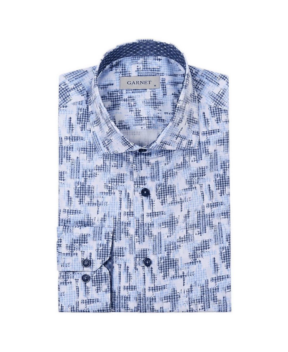 Garnet Men's Regular-Fit Print Long-Sleeve Button-Down Shirt