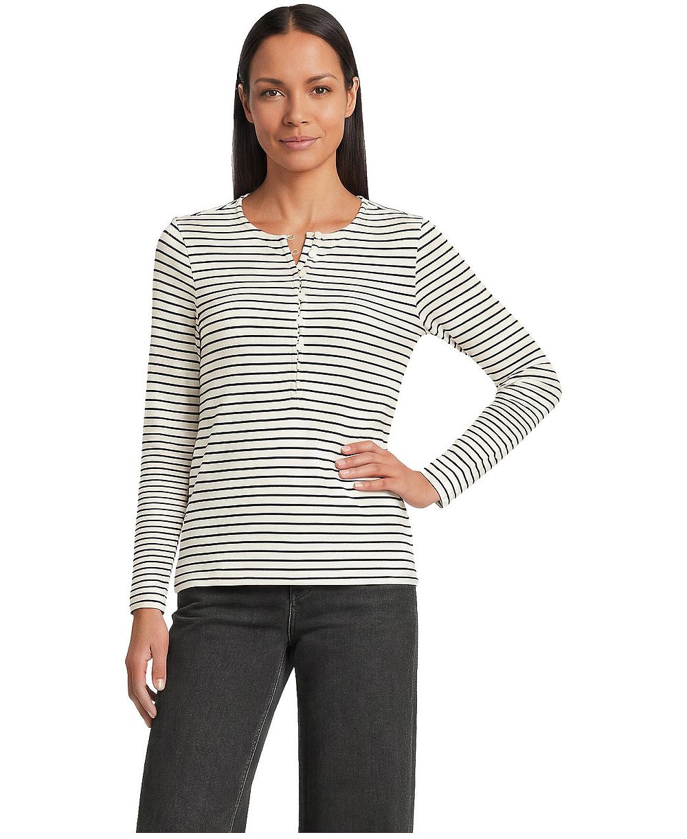 Lands' End Women's Polished Essentials Long-Sleeve Rib-Knit Henley
