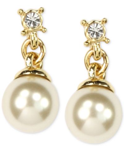 Anne Klein серьги-капли с имитацией жемчуга, золотистый тон