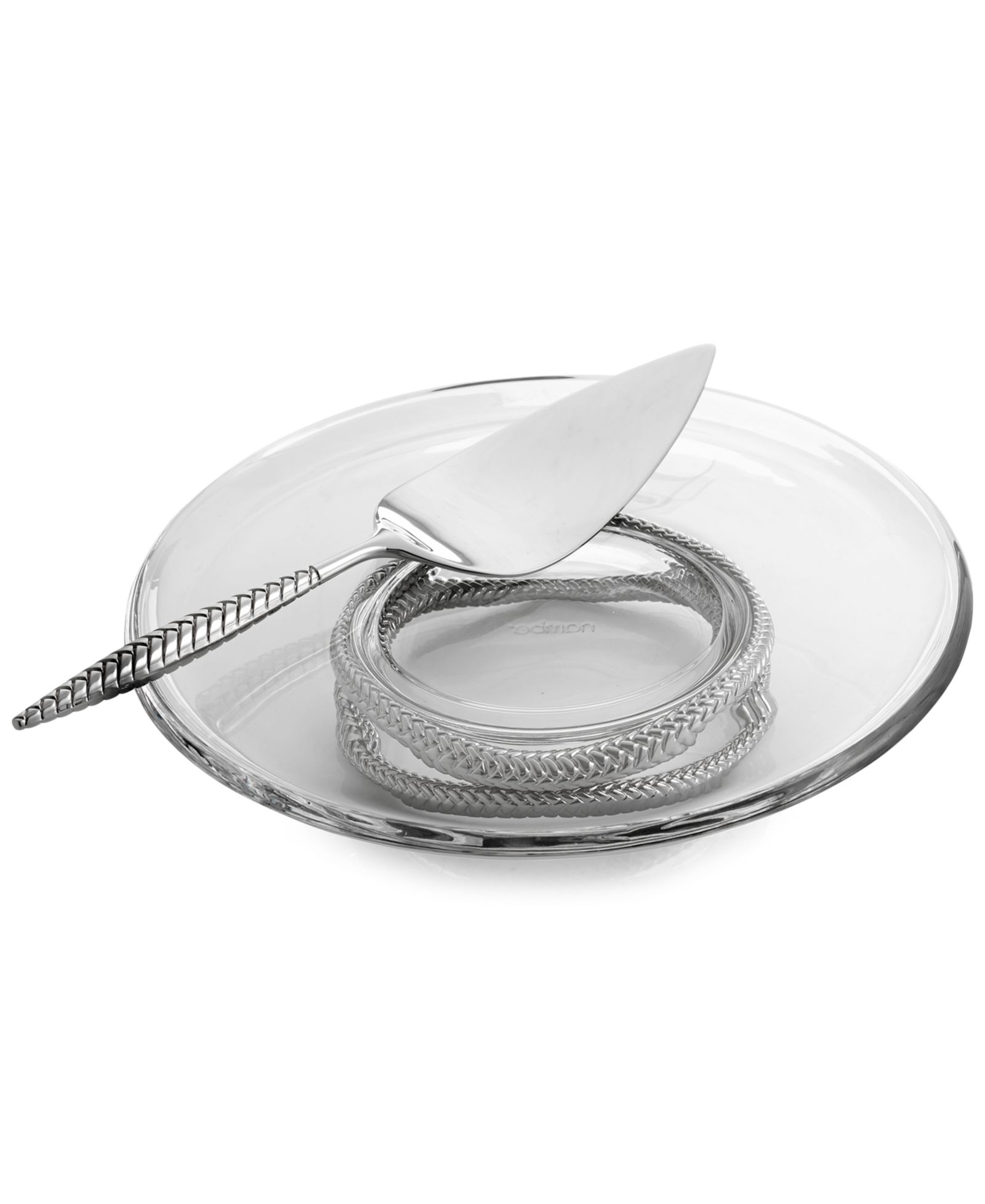 Nambé 2-Pc. Braid Glass Cake Plate & Server Set