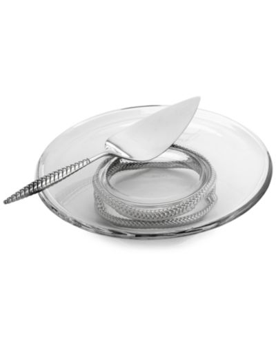 Nambé 2-Pc. Braid Glass Cake Plate & Server Set
