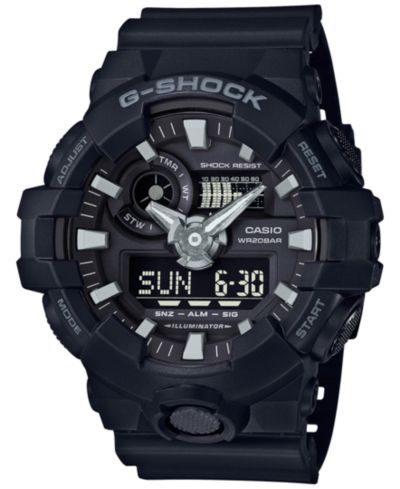 Мужские часы G-Shock Analog-Digital Black Resin Strap 53x58mm GA-700-1B