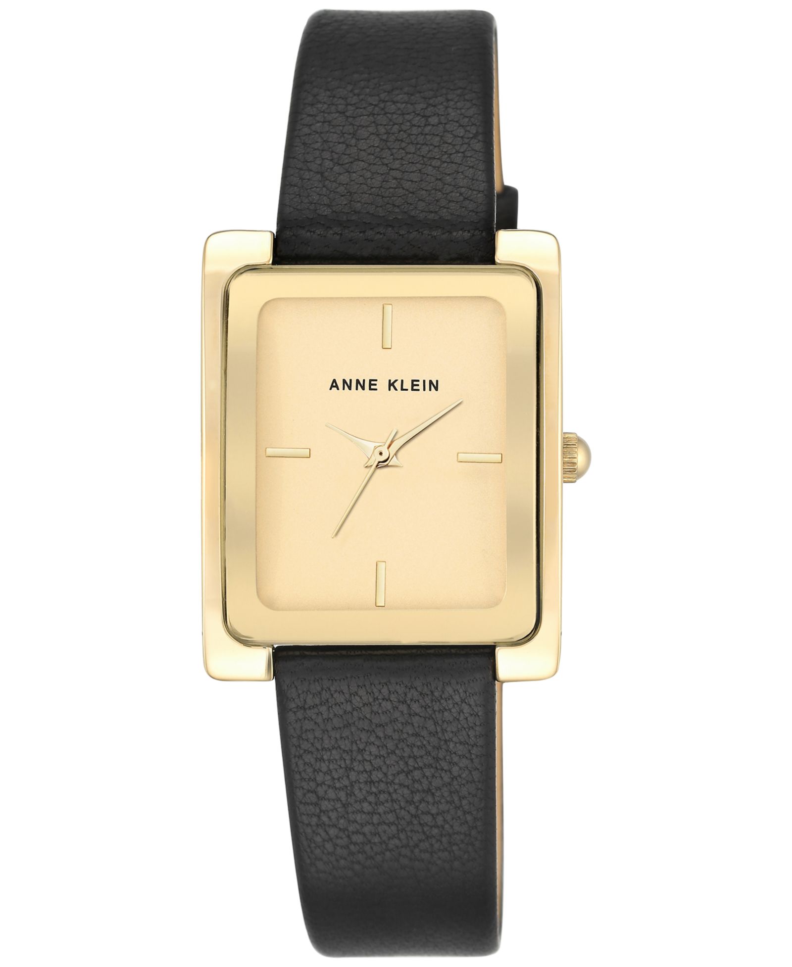 Женские часы Anne Klein Black Leather Strap, 28x35mm, AK-2706CHBK