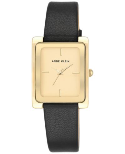 Женские часы Anne Klein Black Leather Strap, 28x35mm, AK-2706CHBK