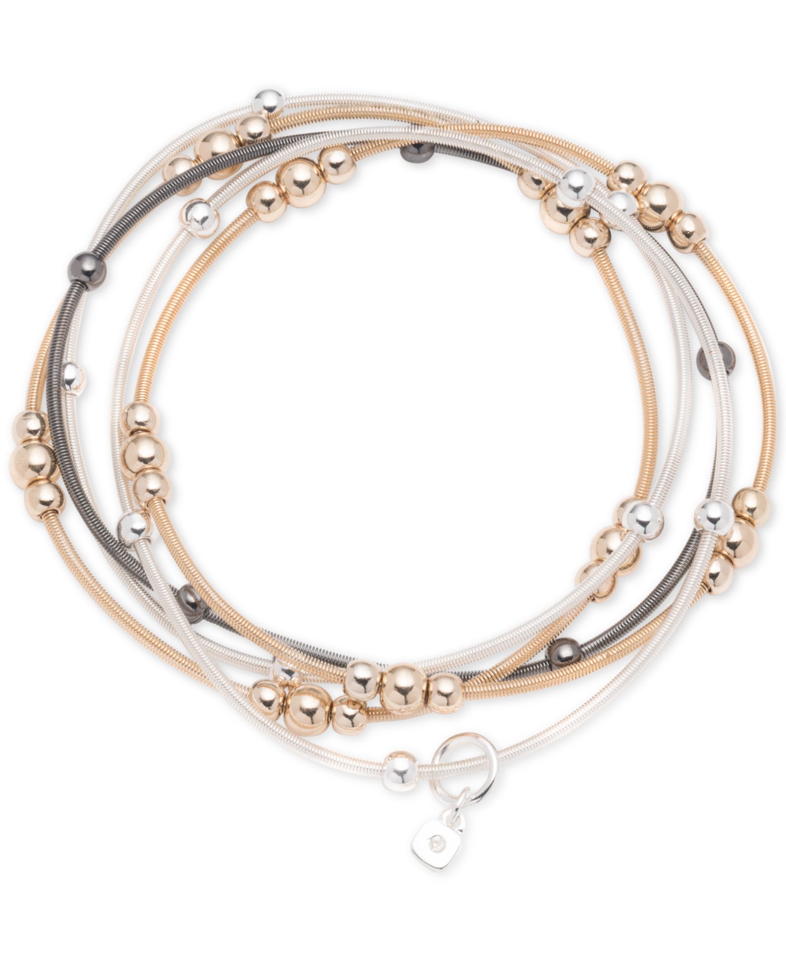 Nine West Tri-Tone 5-Pc. Beaded Stretch Bracelet Set