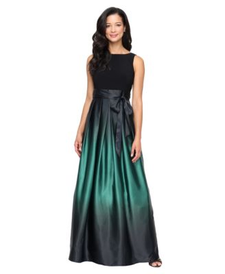 SL Fashions Women's Ombré Satin Bow Sash Gown