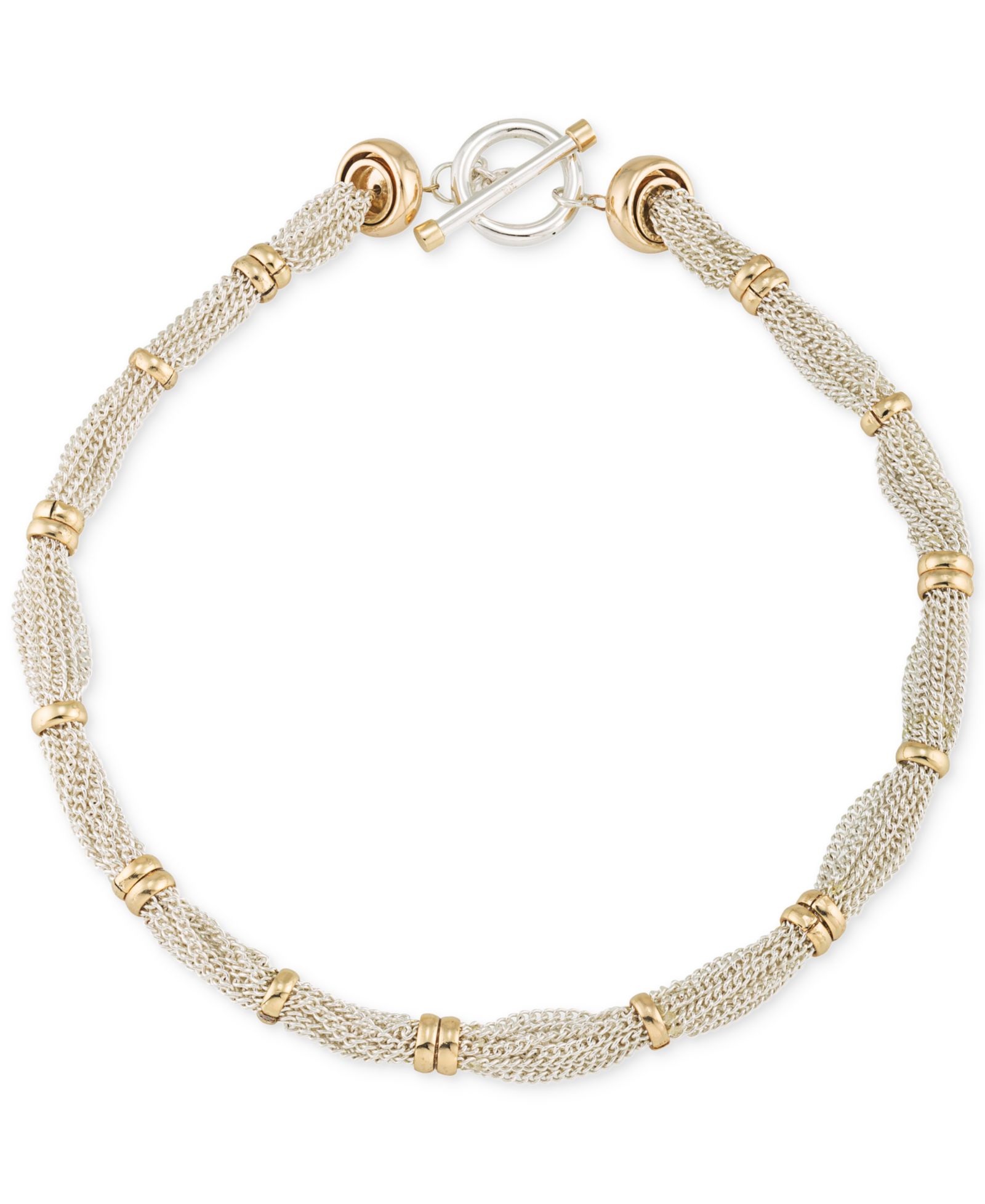Lauren Ralph Lauren Two-Tone Multi-Chain Ringed Collar Necklace