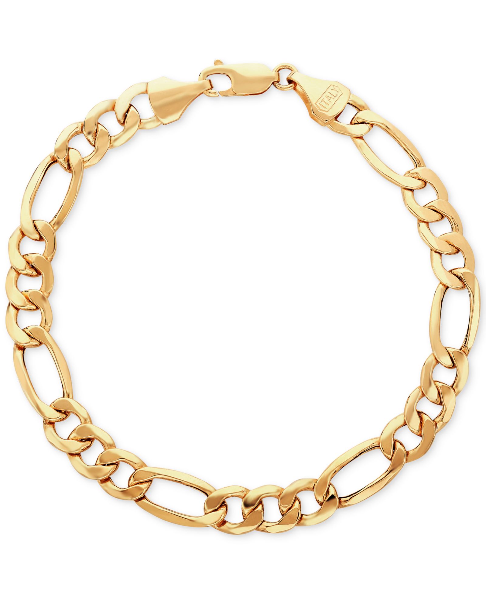 Lightweight Men's Figaro Link Bracelet in 10k Gold