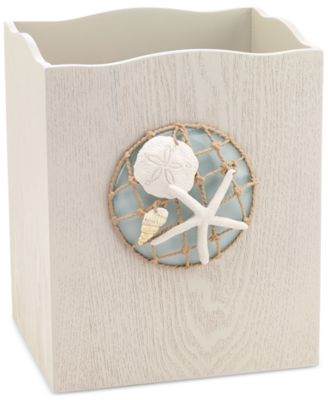 Avanti Seaglass Seashell and Netting Resin Wastebasket