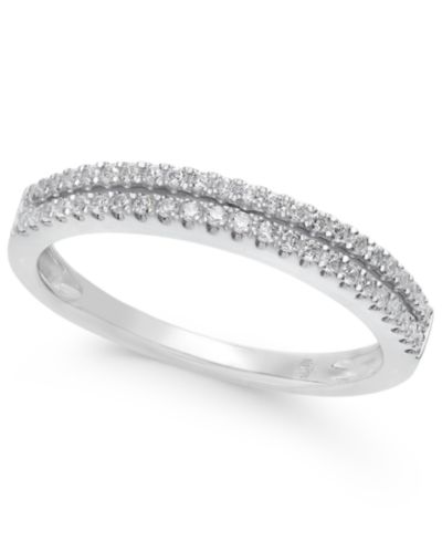 Кольцо Diamond Double Row Band в 14k Gold, White Gold или Rose Gold