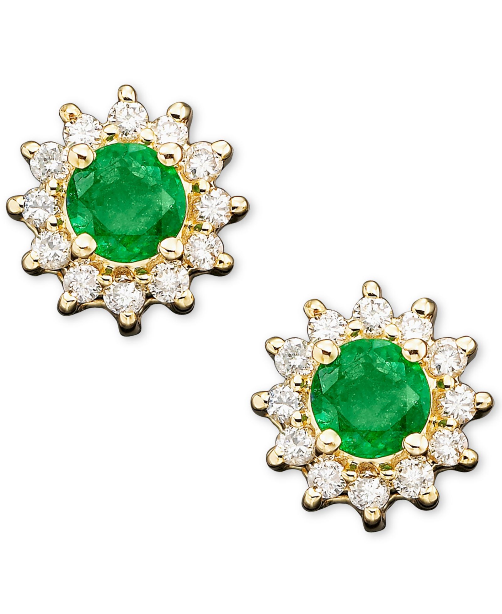 Серьги с сапфиром (5/8 ct. t.w.) и бриллиантом (1/4 ct. t.w.) в 14k желтом золоте Royalty Inspired by EFFY®