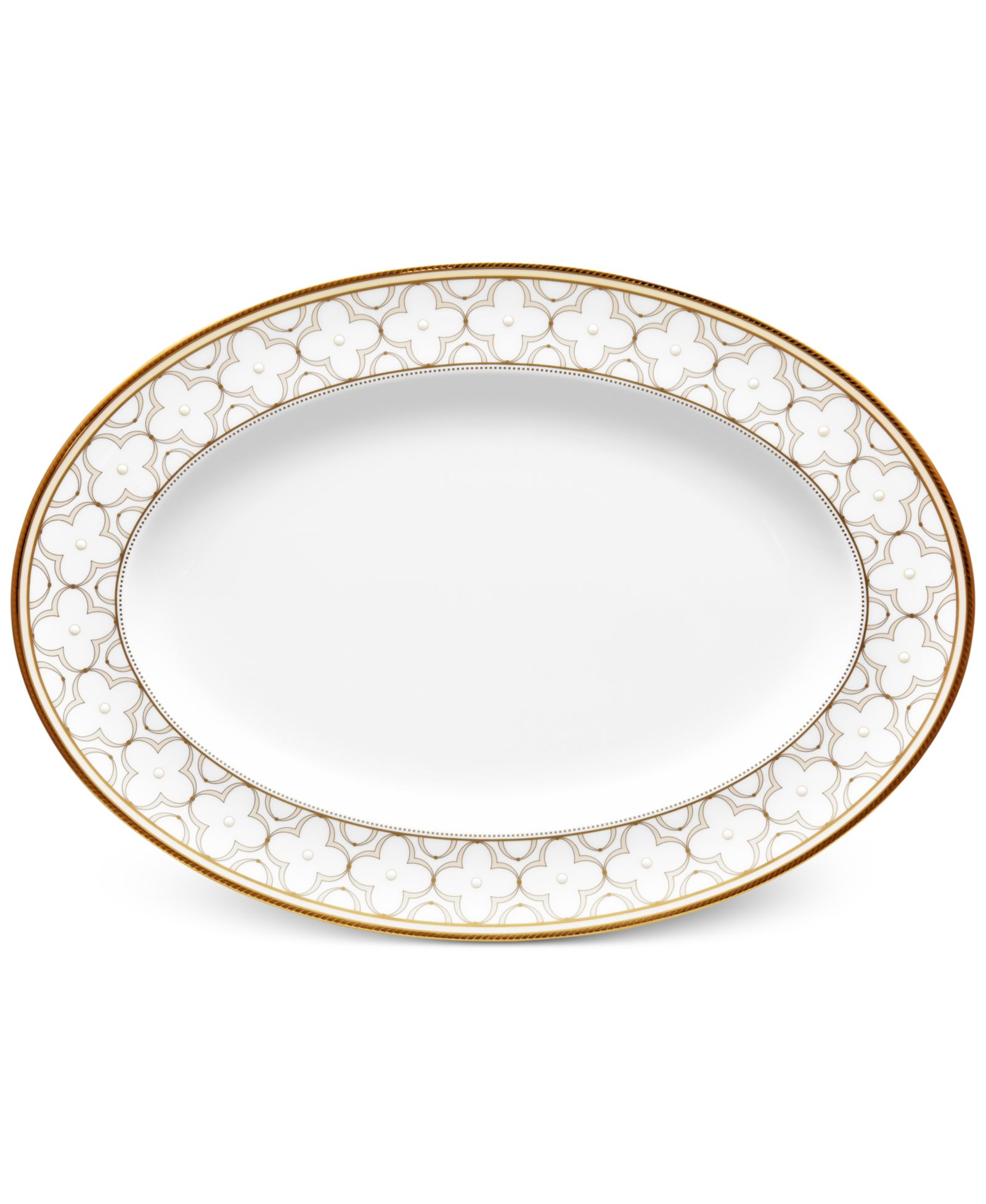 Noritake Trefolio Gold Oval Platter, 14"