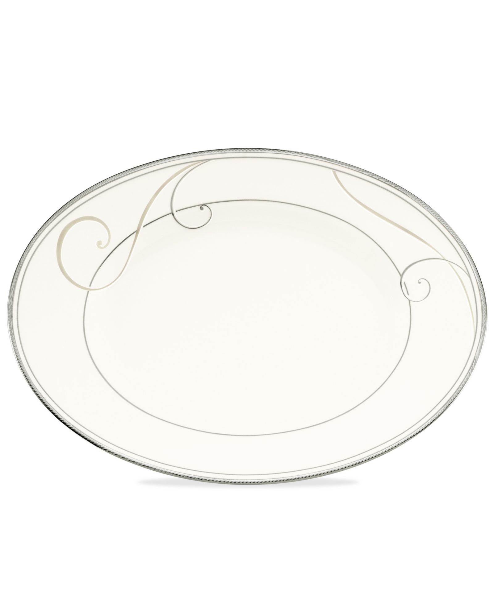 Noritake Platinum Wave Oval Platter, 14"