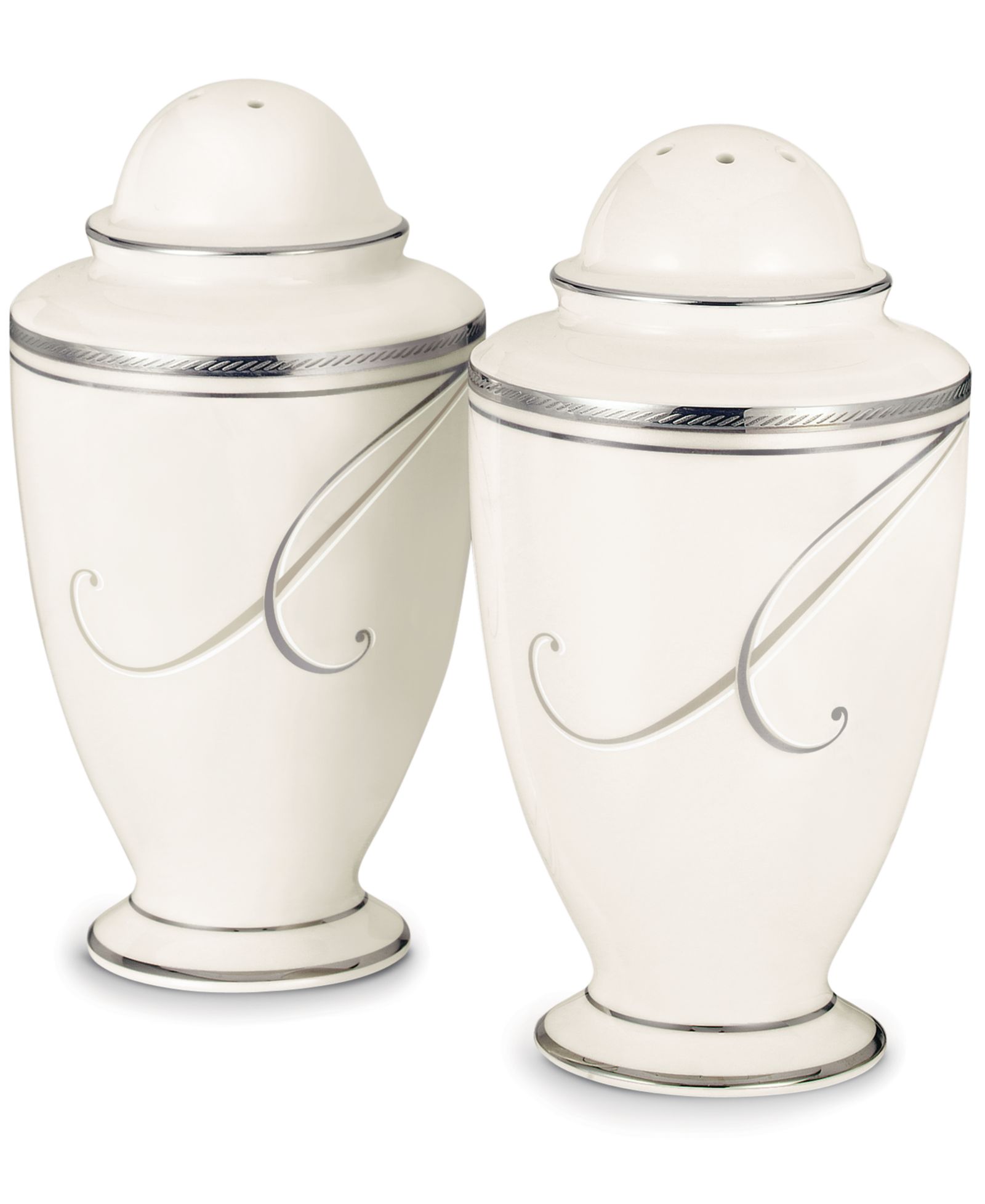 Солонка и перечница Noritake Platinum Wave, 4.25"