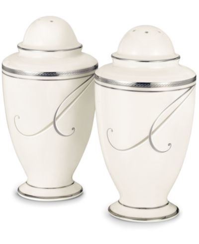 Солонка и перечница Noritake Platinum Wave, 4.25"