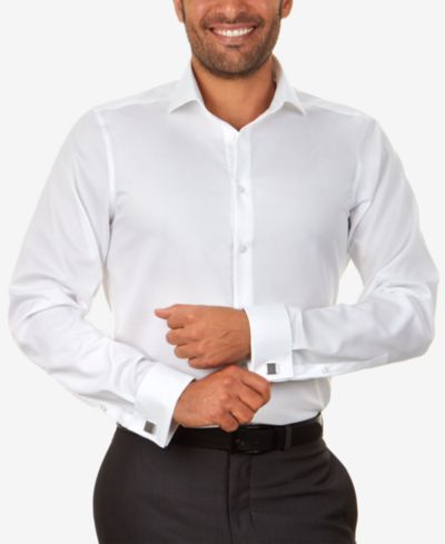 Мужская рубашка Calvin Klein Slim-Fit Non-Iron Herringbone French Cuff