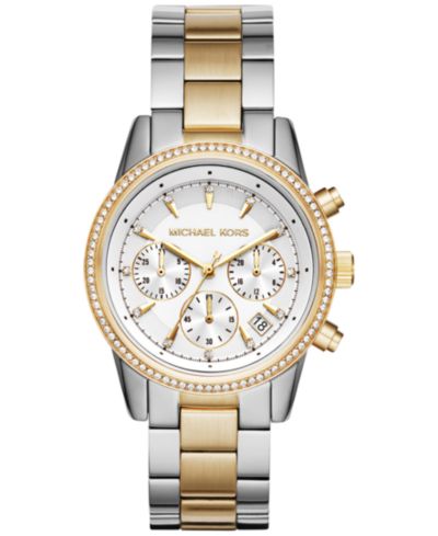 Women's Chronograph Bryant Two-Tone Stainless Steel Bracelet Watch 37mm