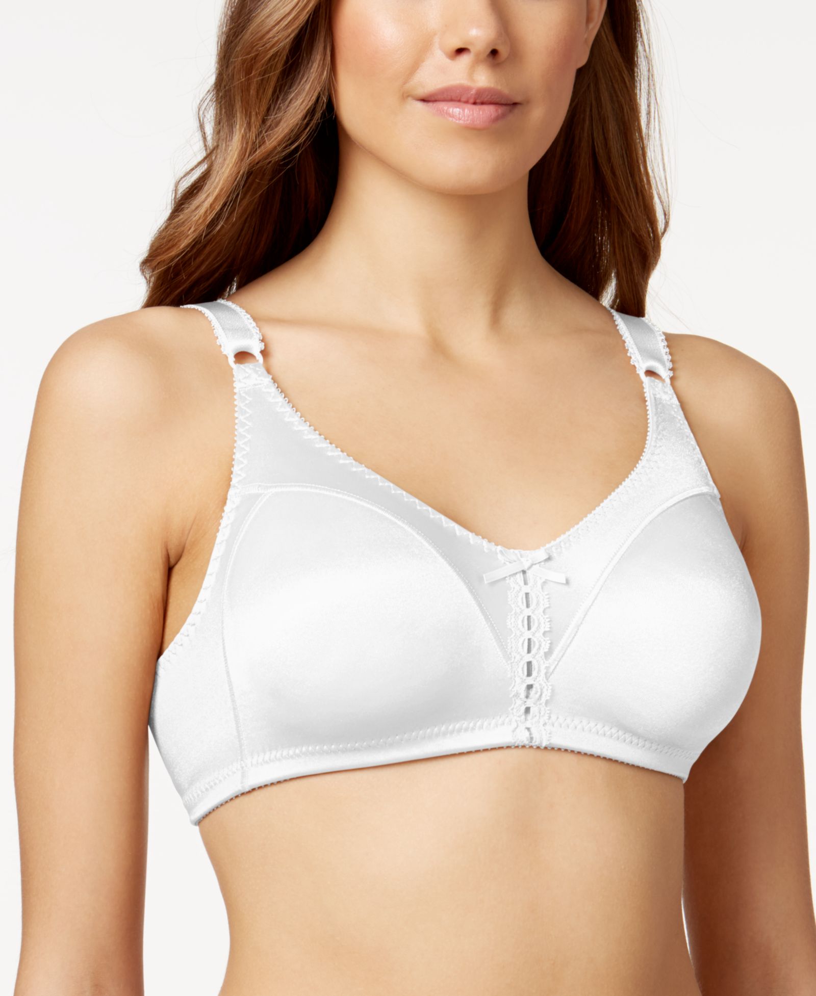 Bali Double Support Tailored Wireless Lace Up Front Bra 3820