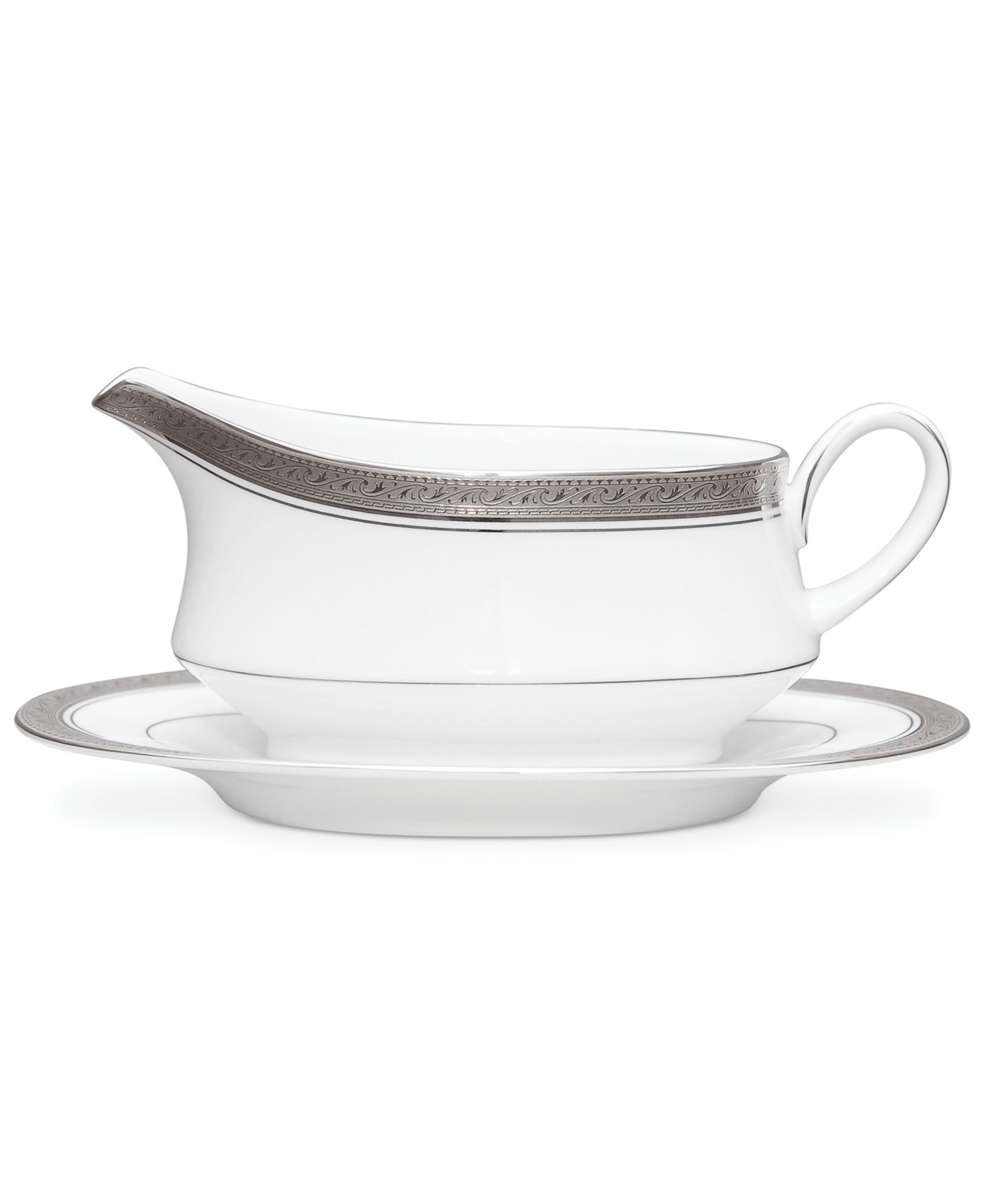 Noritake сервировочная чаша для соуса Crestwood Platinum с подставкой