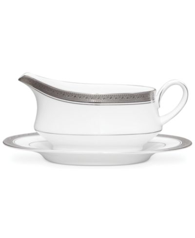 Noritake сервировочная чаша для соуса Crestwood Platinum с подставкой