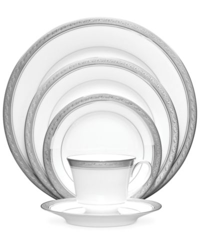 Noritake Dinnerware, Crestwood Platinum 5 Piece Place Setting