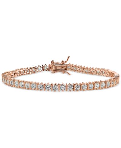 Giani Bernini, браслет Tennis с цирконием в коробке, покрытие 18k Rose Gold или 18k Yellow Gold на стерлинговом серебре