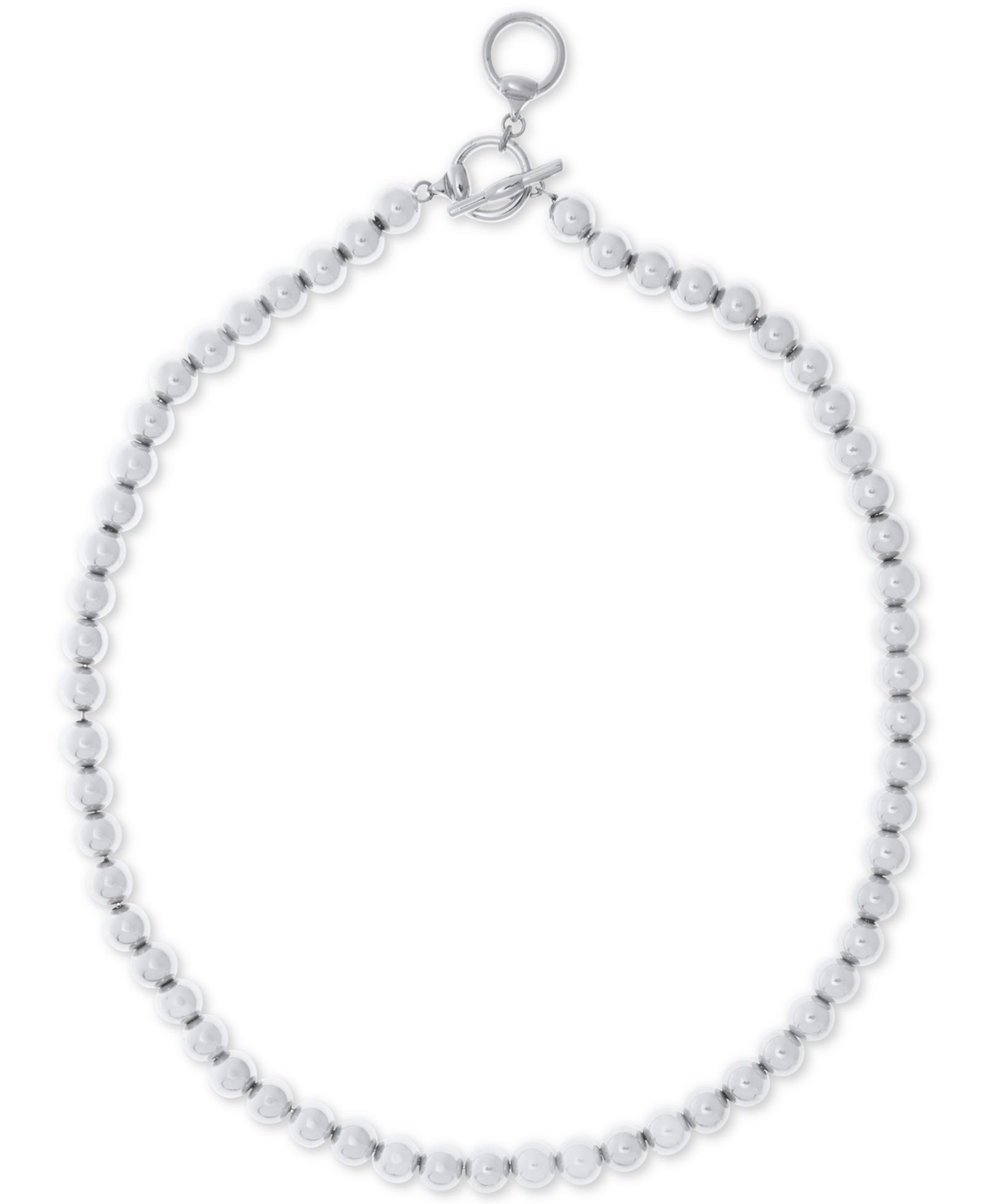 Lauren Ralph Lauren  16" Silver-Tone Metal Bead (8 mm) Necklace