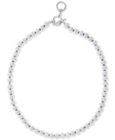 Lauren Ralph Lauren  16" Silver-Tone Metal Bead (8 mm) Necklace