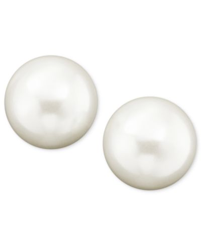 Серьги-гвоздики Lauren Ralph Lauren Sterling Silver Plated Glass Pearl, 10mm