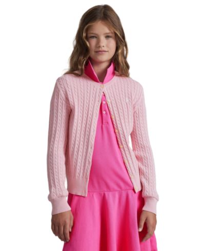 Polo Ralph Lauren Girls' 7-16 Cable-Knit Cotton Cardigan