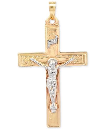 Подвеска-кулон 14k Gold Two-Tone Large Crucifix