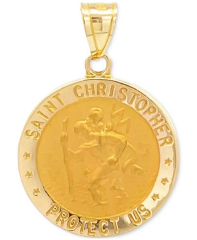 Подвеска-медаль Saint Christopher из 14k желтого золота