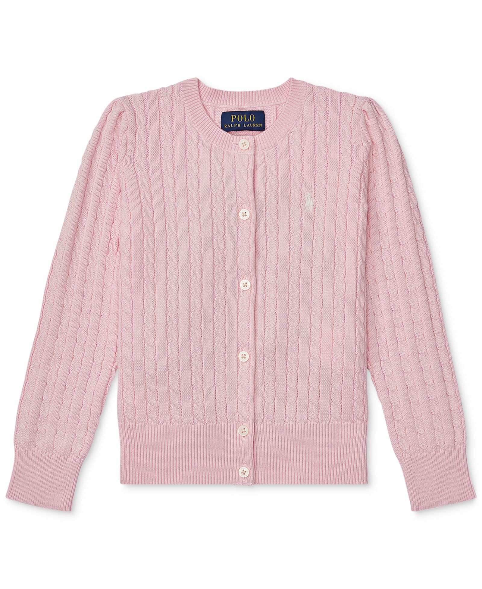 Детский хлопковый кардиган Polo Ralph Lauren с вязаным узором