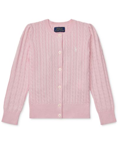 Детский хлопковый кардиган Polo Ralph Lauren с вязаным узором
