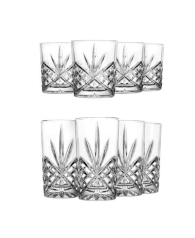 Набор стаканов Godinger Dublin Crystal Double Old Fashion & Highball 8-piece