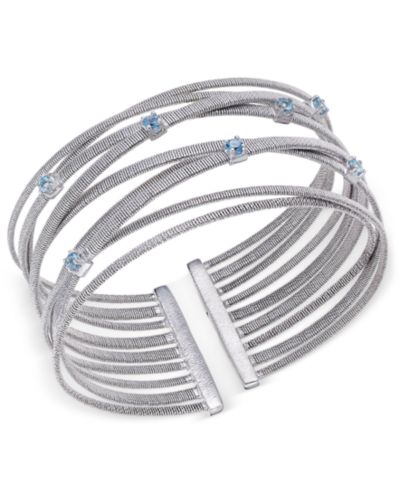 Swiss Blue Topaz Multi-Row Cuff Bracelet (3/4 ct. t.w.) in Sterling Silver (Also in Amethyst & Garnet)