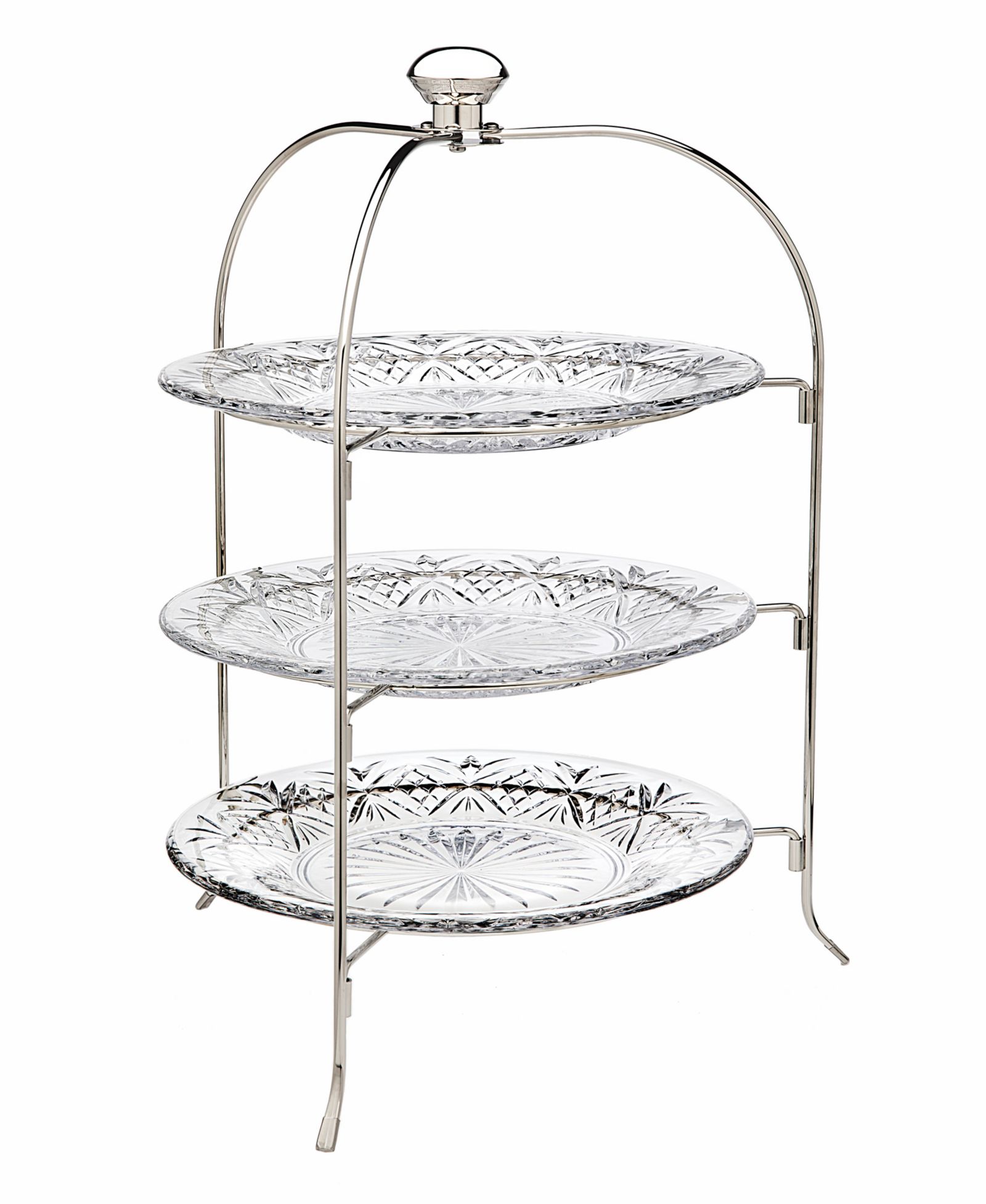 Godinger Dublin Crystal Round Three-Tier Serving Stand