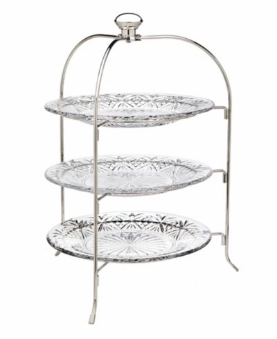 Godinger Dublin Crystal Round Three-Tier Serving Stand