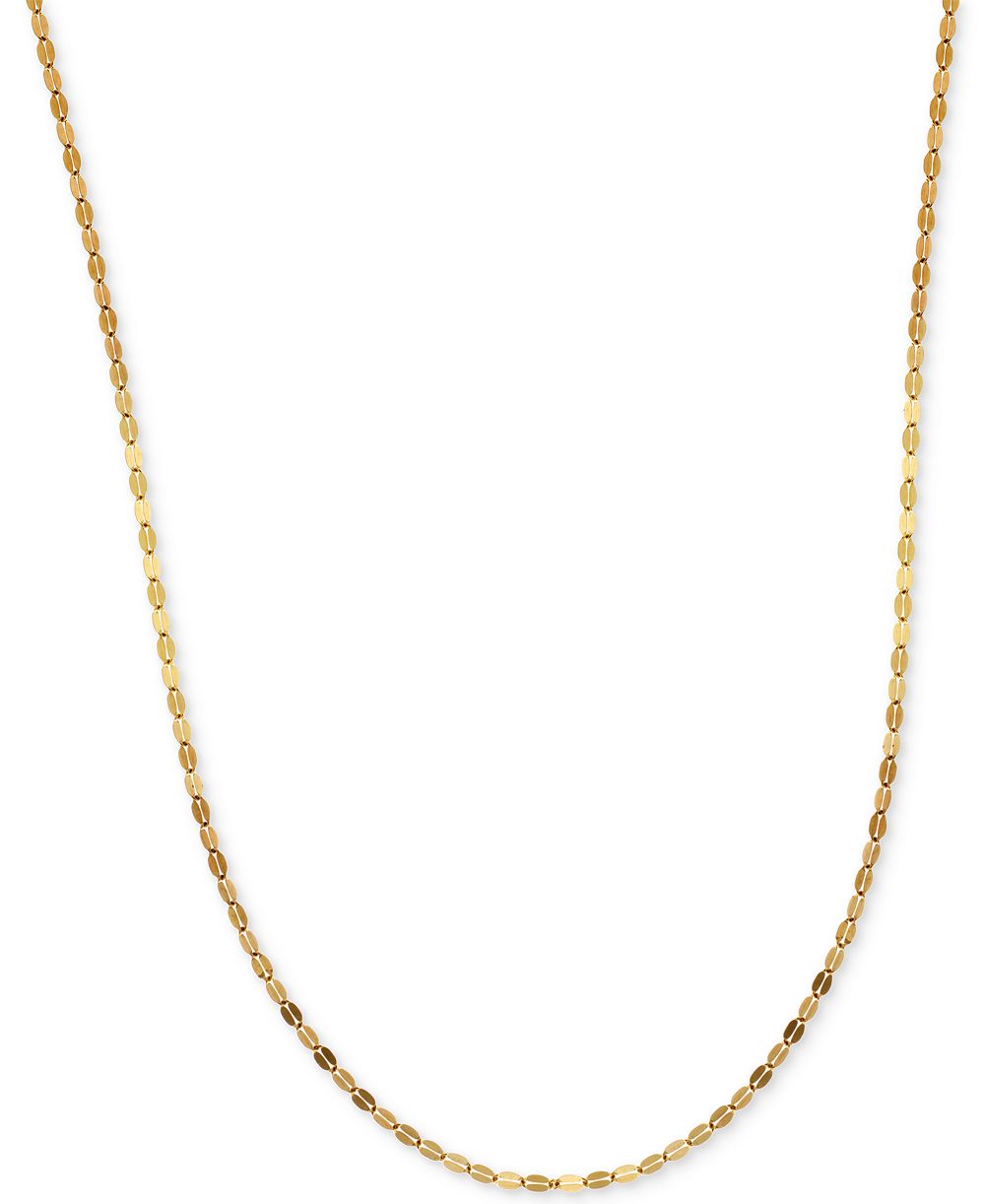 Цепочка Mirror Link 18" (1-1/2mm) в цвете 14K Yellow, White или Rose Gold