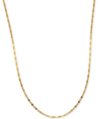 18" Mirror Link Chain (1-1/2mm) in 14K Yellow, White or Rose Gold