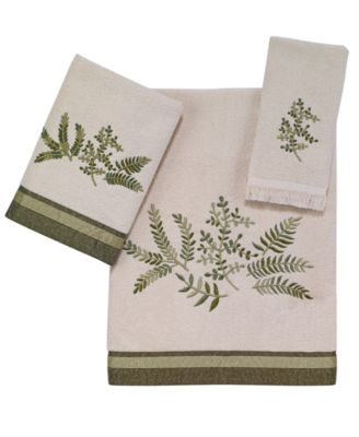 Банное полотенце Avanti Greenwood Leafy Ferns Embroidered, 27" x 50"