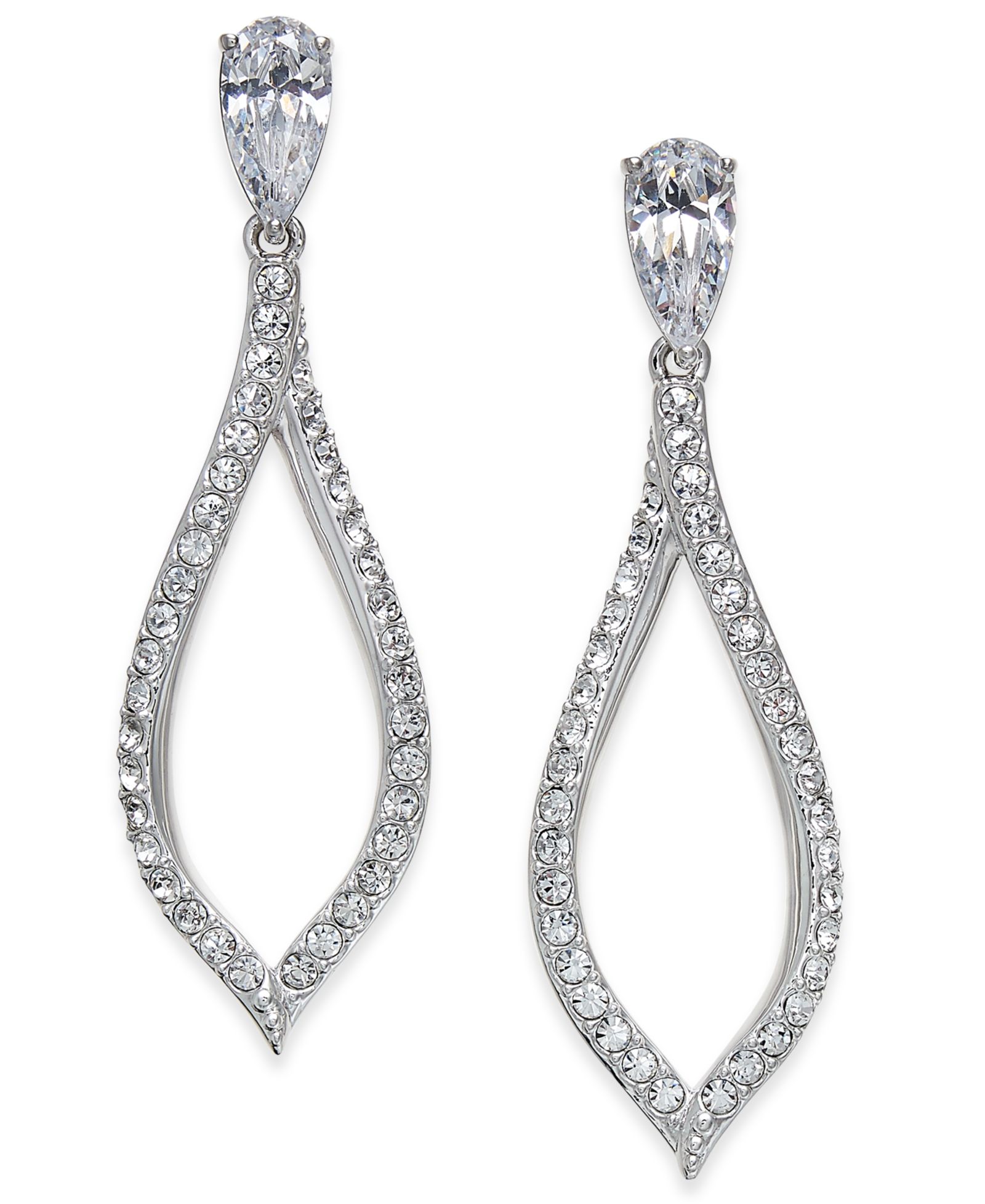 Серьги-подвески Eliot Danori Silver-Tone Pavé