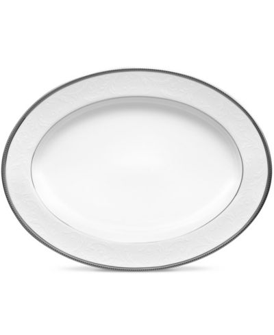 Noritake Regina Platinum Oval Platter, 14"
