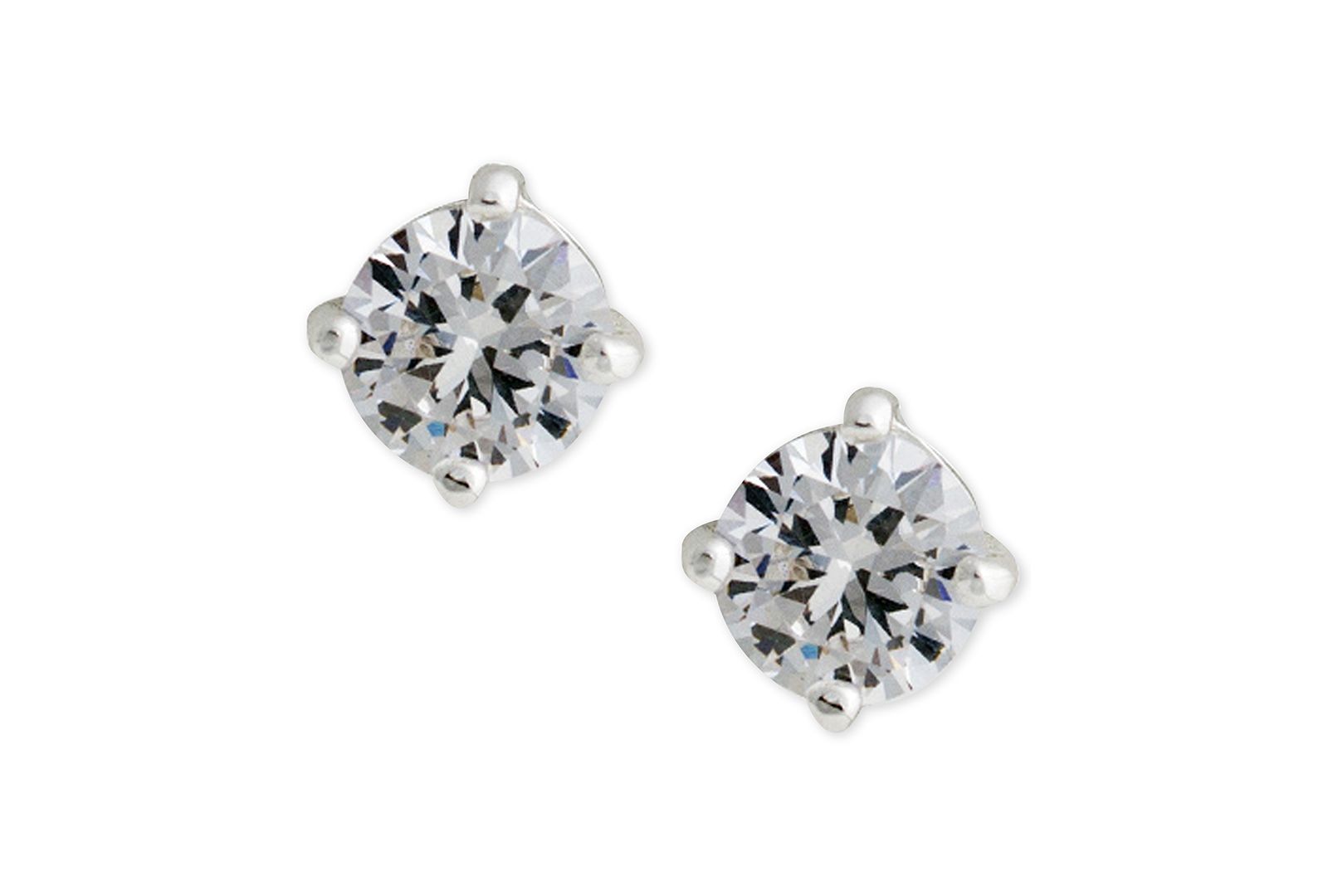 Lauren Ralph Lauren Silver-Tone Cubic Zirconia Stud Earrings
